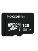 Чорна карта пам’яті microSDXC із маркуванням 128 ГБ на білому тлі