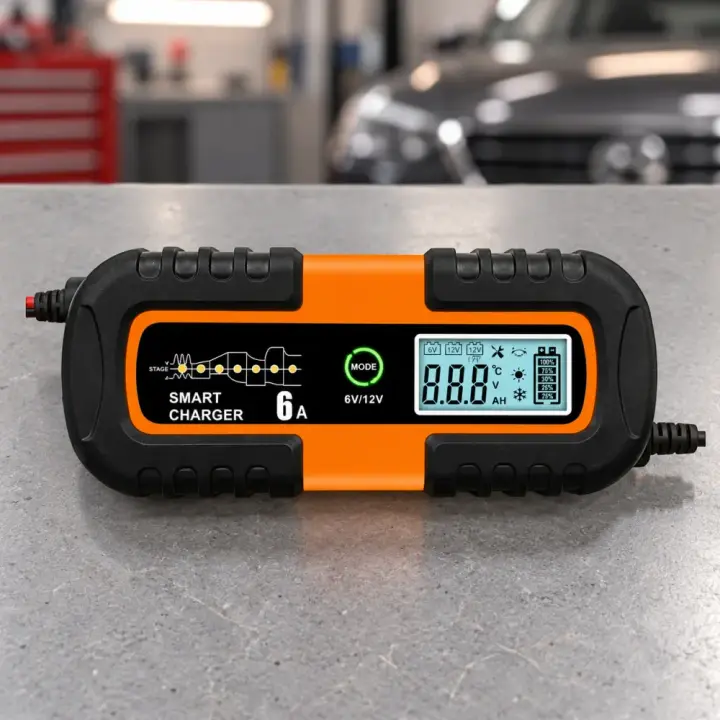 Smart Charger на робочому столі в гаражі
