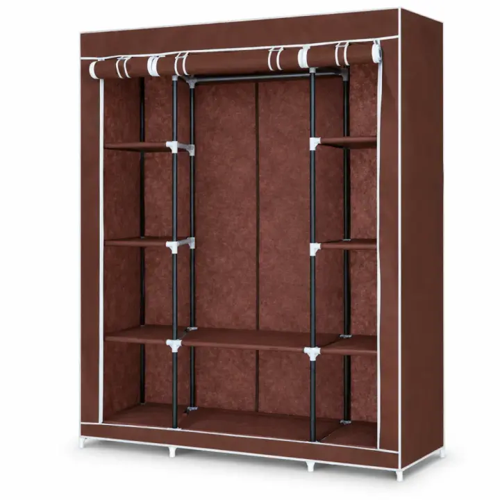 Порожня коричнева тканинна шафа Storage Wardrobe 88130 на білому фоні