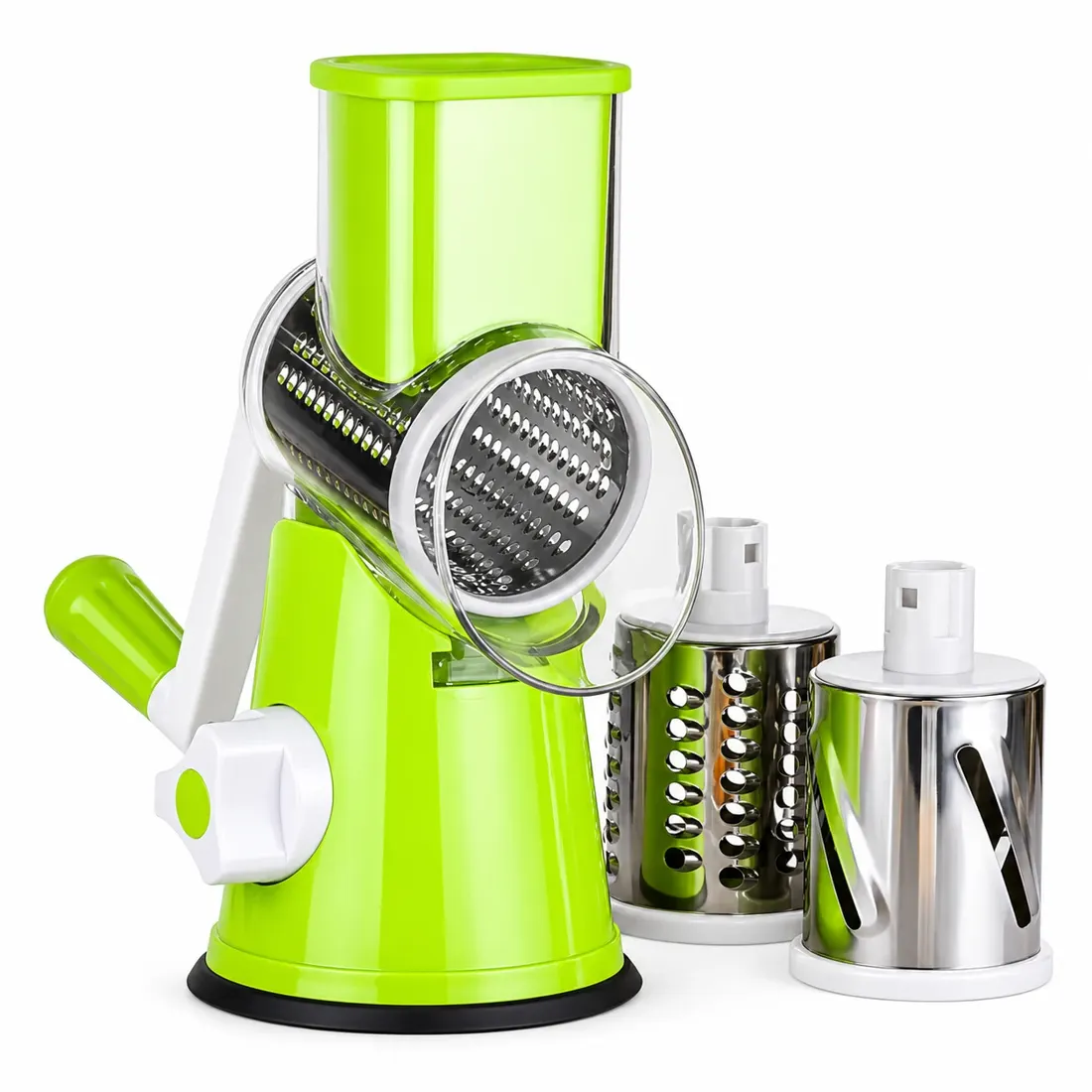 Ручна овочерізка Kitchen Master з 3 барабанами, зелена