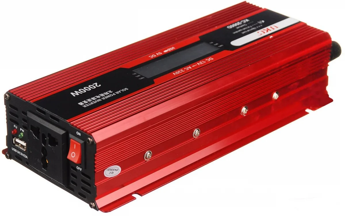 Інвертор UKC KC-2000D 12→220 В, 2000W (маркування), LCD — оригінальне фото товару