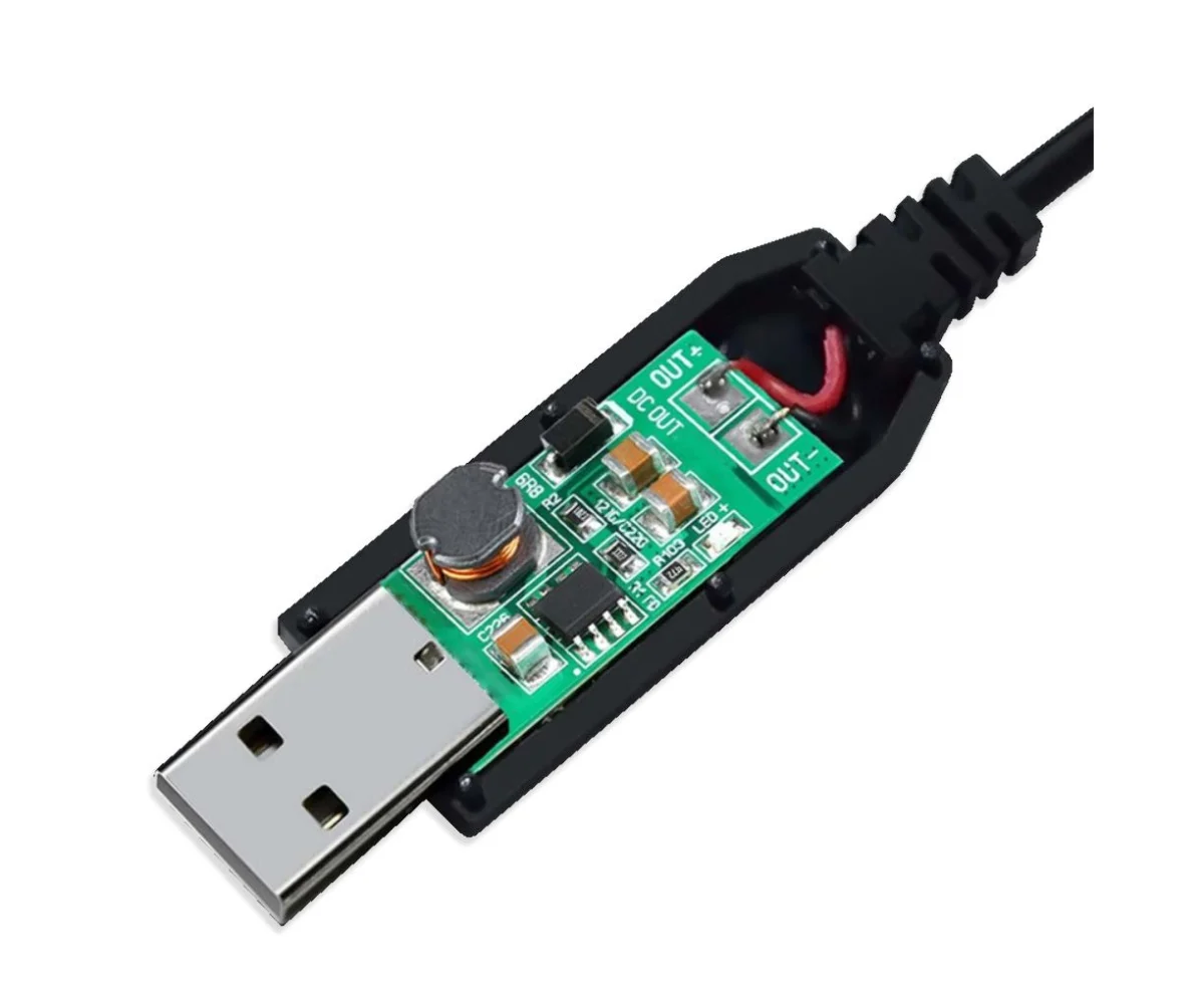 Кабель живлення для роутера USB 5 В → DC 12 В, 5,5×2,1 мм — будова вбудованого перетворювача