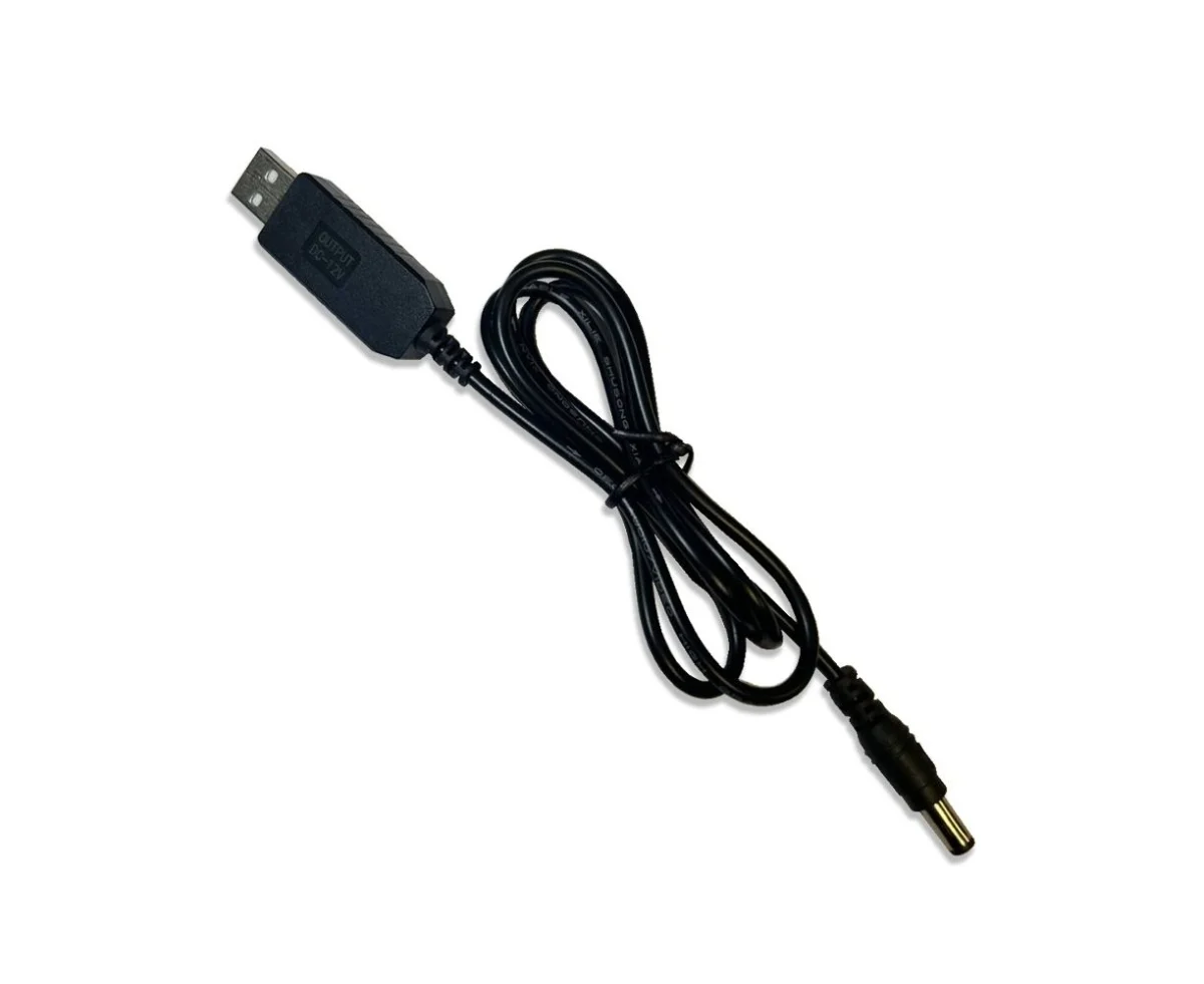 Кабель живлення для роутера USB 5 В → DC 12 В, 5,5×2,1 мм — товар повністю на білому фоні