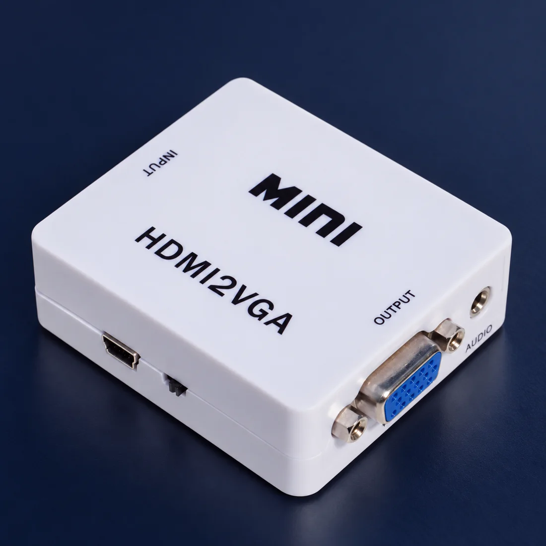 Перетворювач MINI HDMI2VGA: HDMI → VGA з аудіовиходом 3,5 мм — студійна композиція за оригінальним фото