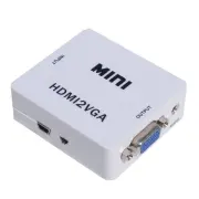 Перетворювач MINI HDMI2VGA: HDMI → VGA з аудіовиходом 3,5 мм — товар повністю на білому фоні