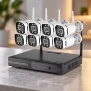 Комплект відеоспостереження DVR KIT 3308, 8 камер із реєстратором — товар у студійній композиції
