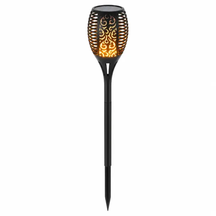 Садовий сонячний LED-ліхтар Solar Flame 52 см з ефектом полум’я — фото на білому фоні