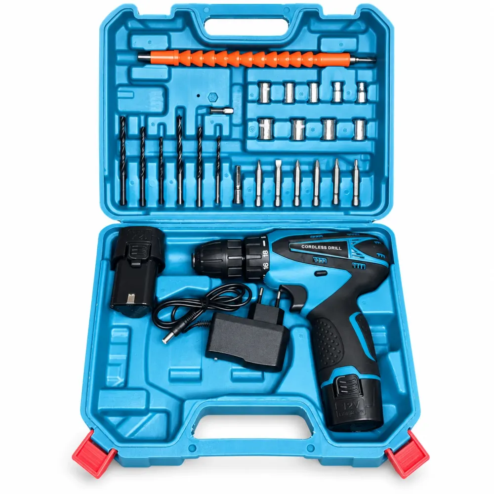 Акумуляторний шуруповерт Cordless Drill з 2 АКБ та насадками у кейсі