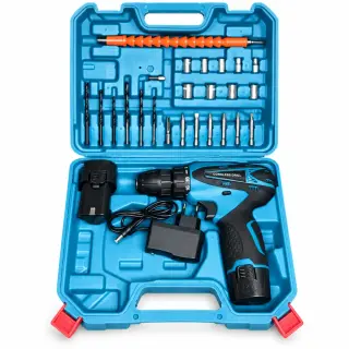 Акумуляторний шуруповерт Cordless Drill з 2 АКБ та насадками у кейсі