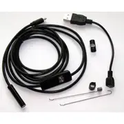 Технічний ендоскоп Endoscope з кабелем, USB-адаптером та насадками на білому тлі