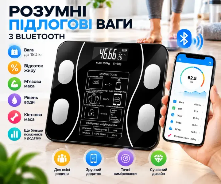 Ваги 619BT з Bluetooth для контролю зміни ваги