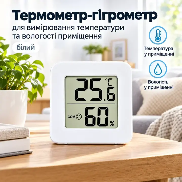 Термометр-гігрометр для контролю температури й вологості приміщення